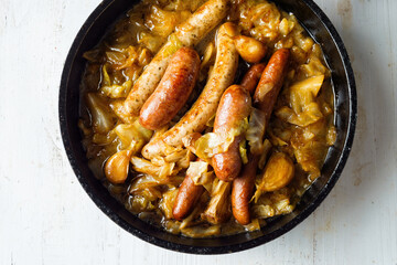 rustic cabbage stew with sausage