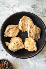 soy meat seitan vegetable protein raw pieces ready to cook snack healthy meal copy space food background rustic image vegan or vegetarian 