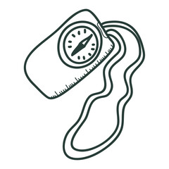 Hand drawn vector camping doodle compass clipart. Isolated on white background drawing for prints, poster, cute stationery, travel design. Tourist equipment. Camping and hiking theme