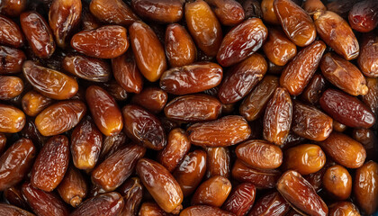 The surface texture of selected dried dates. Natural oriental sweets.