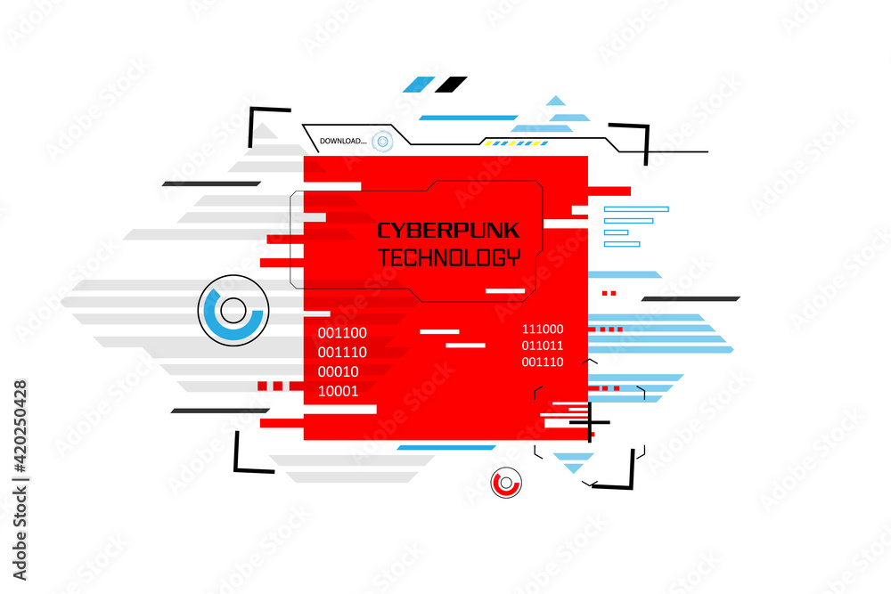 Aufkleber abstract technology colorful background in cyberpunk style. high tech banner design with place for t