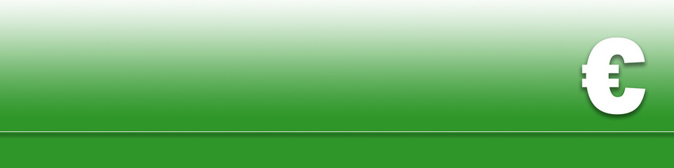 Breiter Hintergrund oder Banner mit einem Euro Zeichen auf grünem Hintergrund