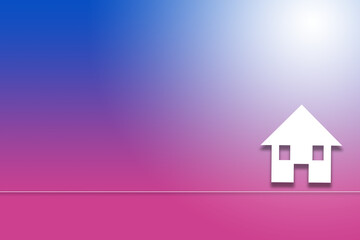 Symbol eines Haus auf einem blau violetten Hintergrund