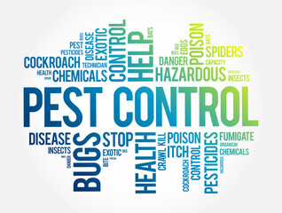 Pest Control word cloud collage, health concept background