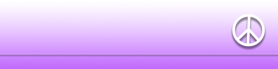 Breiter Hintergrund in lila mit dem Symbol des Friendenszeichen