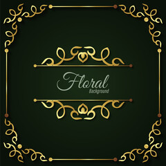Luxury gold decorative floral frame background