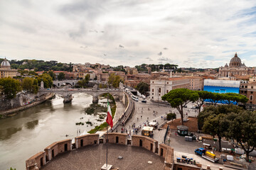 Fototapeta premium Bridg over the Tiber River. Rome