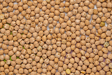 Closeup chickpeas seed background, texture.