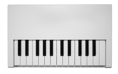 White midi keyboard with knobs and pads