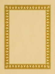 Rectangular framework on leather-like background. Ancient Greek style. 