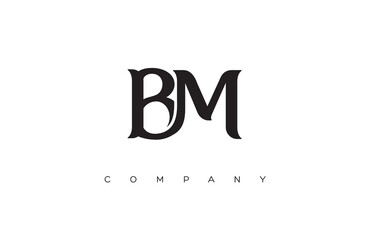 initial BM logo design vector