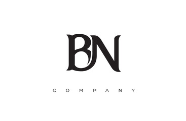 initial BN logo design vector