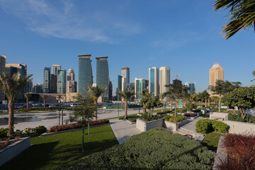 Doha towers from Sheraton park