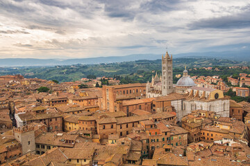 Siena Old City - view on the roofs of old town. Italy