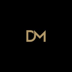 simple monogram letter DM. artistic minimal black and golden color initial based letter icon logo