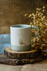 Handmade ceramic craft ware. Cup.