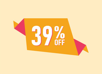 39% off offer banner, 39 percent Discount sale banner design