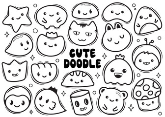 cute doodle element vector