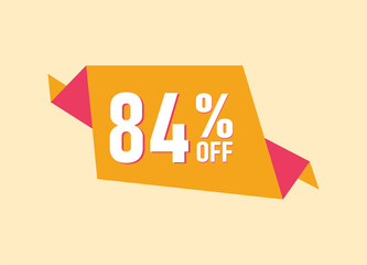 84% off offer banner, 84 percent Discount sale banner design