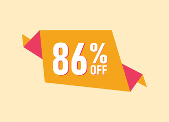 86% off offer banner, 86 percent Discount sale banner design