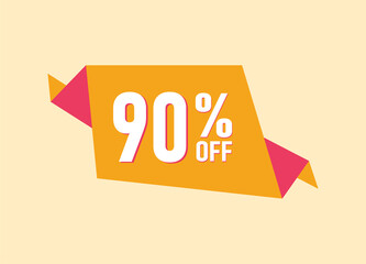 90% off offer banner, 90 percent Discount sale banner design