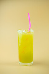 Freshly squeezed sugar cane juice in glass