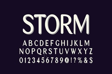 typeface vector design, alphabet font, blue and white style