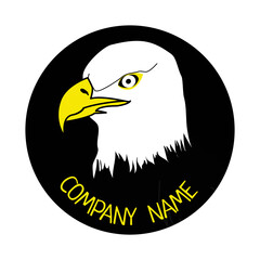 vector eagle hawk bird breed head logo in circle style illustration 