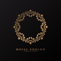 luxury ornament style line art logo