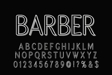 typeface vector design, alphabet font, black and white style