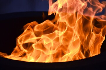 fire in the fireplace