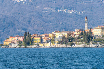 Naklejka premium Landscape of Varenna in the Lake of Como
