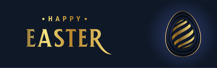 Premium Easter design, ‘’Happy Easter ‘’ text message on the luxury background for cover, invitation, poster, banner, flyer, placard. Minimal template design for branding, advertising.