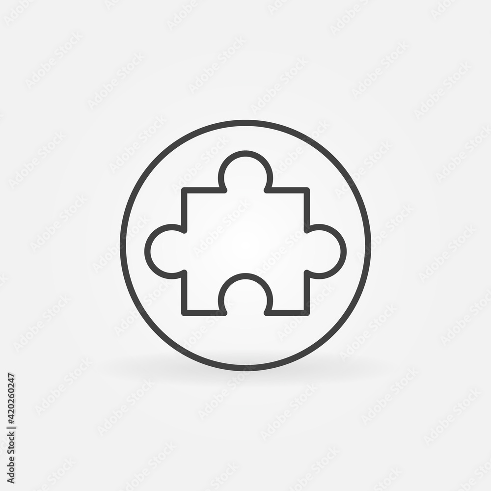 Aufkleber puzzle in circle linear vector concept icon