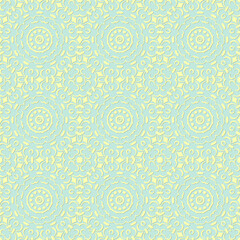 Light Color Seamless Pattern with mandala.Seamless Background design.Ornamental design.Floral pattern tiles.