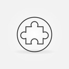 Puzzle in Circle linear vector concept icon