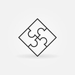 Vector Jigsaw Puzzle concept line icon or symbol