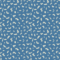 Memphis design pattern abstract shapes on blue background