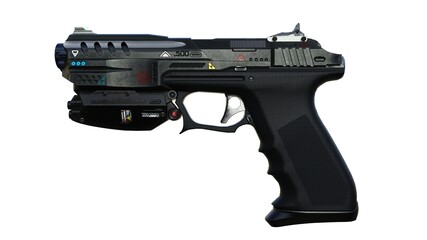 military science fiction pistol, 3d render  © Diego