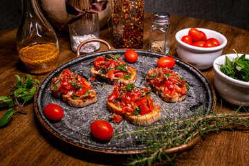 toast with tomatoes on top