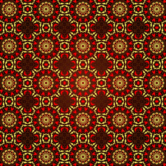 Colorful Seamless Pattern with mandala.Seamless Background design.Ornamental design.Floral pattern tiles.