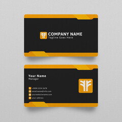 Elegant and Modern Business Card. Simple, Clean and Minimal Design. Black and Yellow