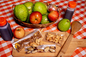 guava brown juice raisins meal fitness apple