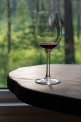 A glass of wine in nature