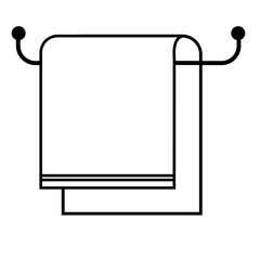 towel on hanger icon on white background. flat style. towel  sign. towel bath symbol.