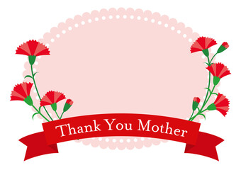 母の日 カーネーション リボン フレーム03