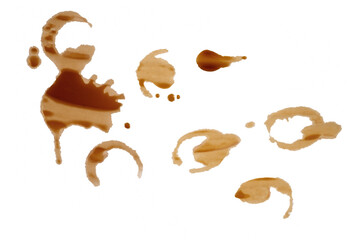 Fototapeta premium Coffee stains isolated on white background.