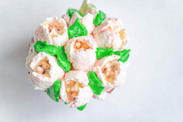 Homemade organic cupcake with butter cream, close-up.