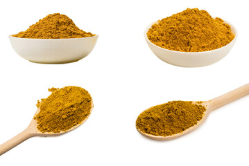 Curry in a bowl isolated.