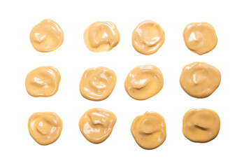 Mushroom sauce splashes isolated on white background.